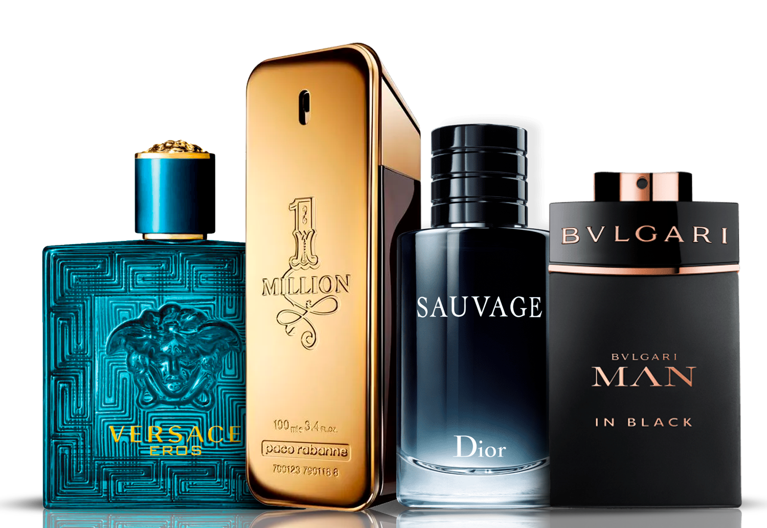 Σετ 4 αρωμάτων | Eros Versace + One Million Paco Rabanne + Bvlgari Man in Black + Sauvage Dior 100 ml